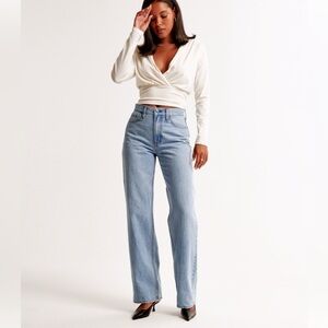 Abercrombie & Fitch Light Blue The Loose High Rise Jeans Straight leg 90’s 28 6